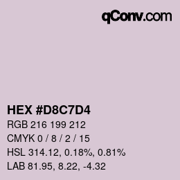 Color code: HEX #D8C7D4 | qconv.com