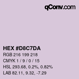 Color code: HEX #D8C7DA | qconv.com