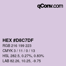 Color code: HEX #D8C7DF | qconv.com