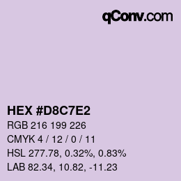 Color code: HEX #D8C7E2 | qconv.com