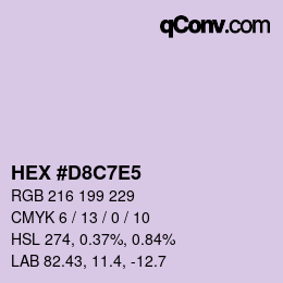 Color code: HEX #D8C7E5 | qconv.com