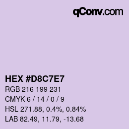Color code: HEX #D8C7E7 | qconv.com