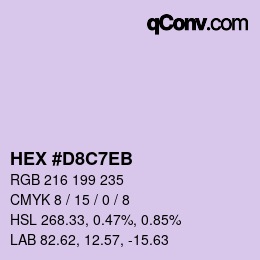 Color code: HEX #D8C7EB | qconv.com