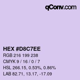 Color code: HEX #D8C7EE | qconv.com