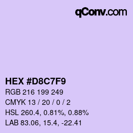 Color code: HEX #D8C7F9 | qconv.com