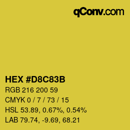 Color code: HEX #D8C83B | qconv.com
