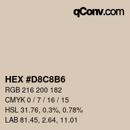 Color code: HEX #D8C8B6 | qconv.com