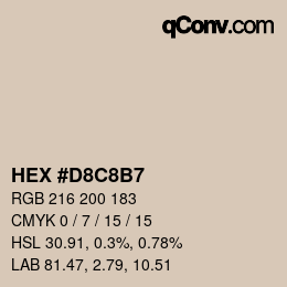 Color code: HEX #D8C8B7 | qconv.com
