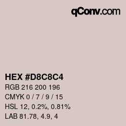 Color code: HEX #D8C8C4 | qconv.com