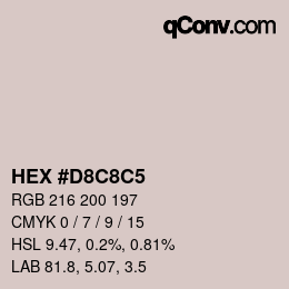 Color code: HEX #D8C8C5 | qconv.com
