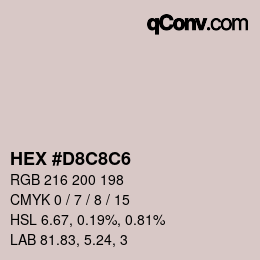 Color code: HEX #D8C8C6 | qconv.com