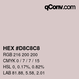 Color code: HEX #D8C8C8 | qconv.com