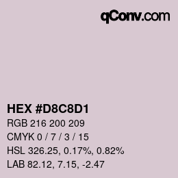 カラーコード: HEX #D8C8D1 | qconv.com