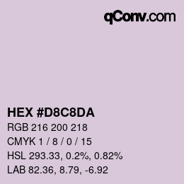 カラーコード: HEX #D8C8DA | qconv.com