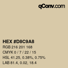 カラーコード: HEX #D8C9A8 | qconv.com