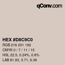 Color code: HEX #D8C9C0 | qconv.com