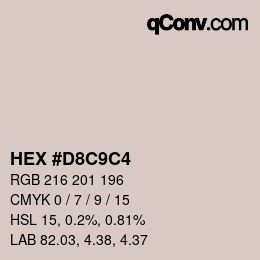 Color code: HEX #D8C9C4 | qconv.com