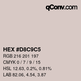 カラーコード: HEX #D8C9C5 | qconv.com