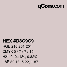 Color code: HEX #D8C9C9 | qconv.com