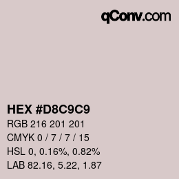 カラーコード: HEX #D8C9C9 | qconv.com