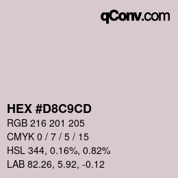 Color code: HEX #D8C9CD | qconv.com