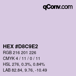 Color code: HEX #D8C9E2 | qconv.com