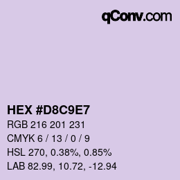 Color code: HEX #D8C9E7 | qconv.com