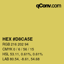 Color code: HEX #D8CA5E | qconv.com