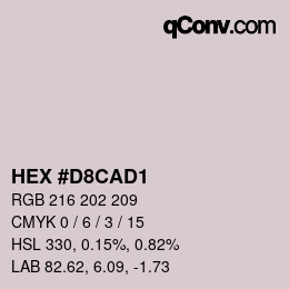 Color code: HEX #D8CAD1 | qconv.com