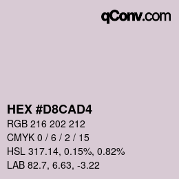 カラーコード: HEX #D8CAD4 | qconv.com