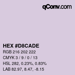 カラーコード: HEX #D8CADE | qconv.com