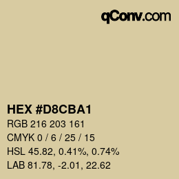 Color code: HEX #D8CBA1 | qconv.com