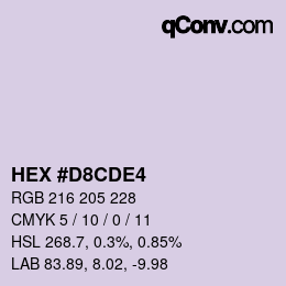 Color code: HEX #D8CDE4 | qconv.com