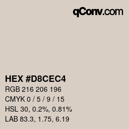 カラーコード: HEX #D8CEC4 | qconv.com