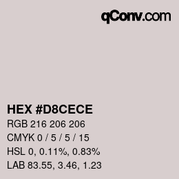 Farbcode: HEX #D8CECE | qconv.com