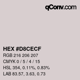 Código de color: HEX #D8CECF | qconv.com