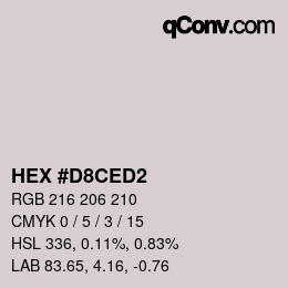 カラーコード: HEX #D8CED2 | qconv.com