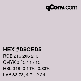 Color code: HEX #D8CED5 | qconv.com