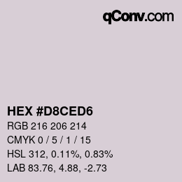 Color code: HEX #D8CED6 | qconv.com