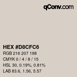 Color code: HEX #D8CFC6 | qconv.com