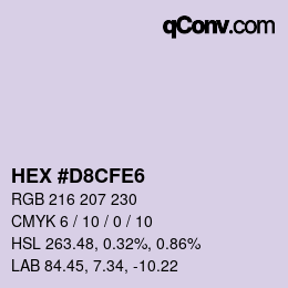 Color code: HEX #D8CFE6 | qconv.com