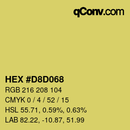 Color code: HEX #D8D068 | qconv.com