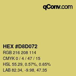 カラーコード: HEX #D8D072 | qconv.com