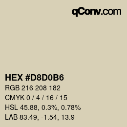 Color code: HEX #D8D0B6 | qconv.com
