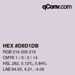 Color code: HEX #D8D1DB | qconv.com