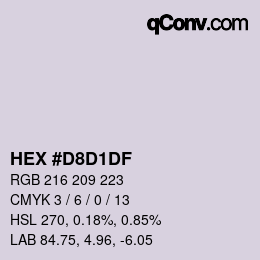 Color code: HEX #D8D1DF | qconv.com