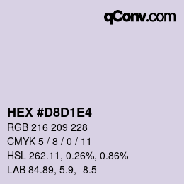 Color code: HEX #D8D1E4 | qconv.com