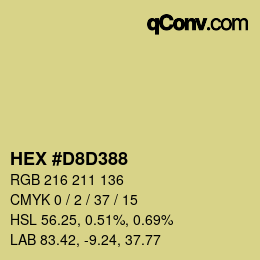 颜色代码: HEX #D8D388 | qconv.com