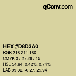 カラーコード: HEX #D8D3A0 | qconv.com