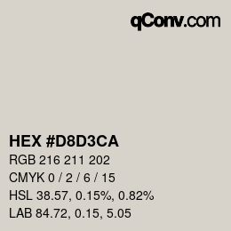 Color code: HEX #D8D3CA | qconv.com